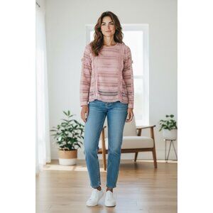 Storee Women's Rose Pink Knitted Top